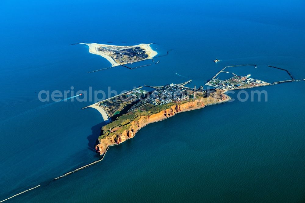 Helgoland from the bird's eye view: Coastal area of the North Sea - Island Helgoland with the Lummen rock in the state Schleswig-Holstein