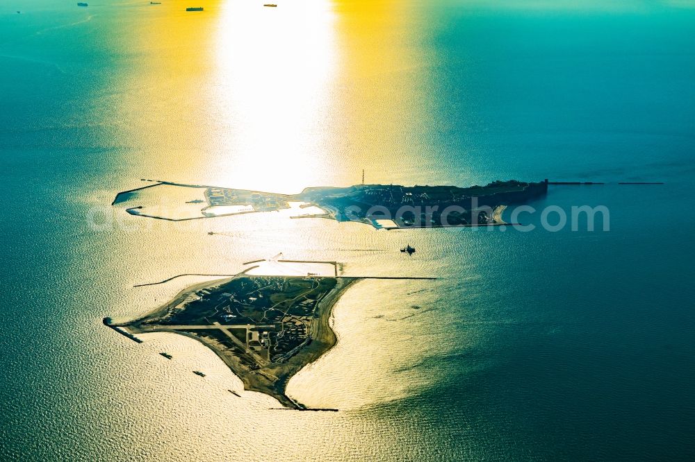 Helgoland from above - Coastal area of the North Sea - Island Helgoland with the Lummen rock in the state Schleswig-Holstein