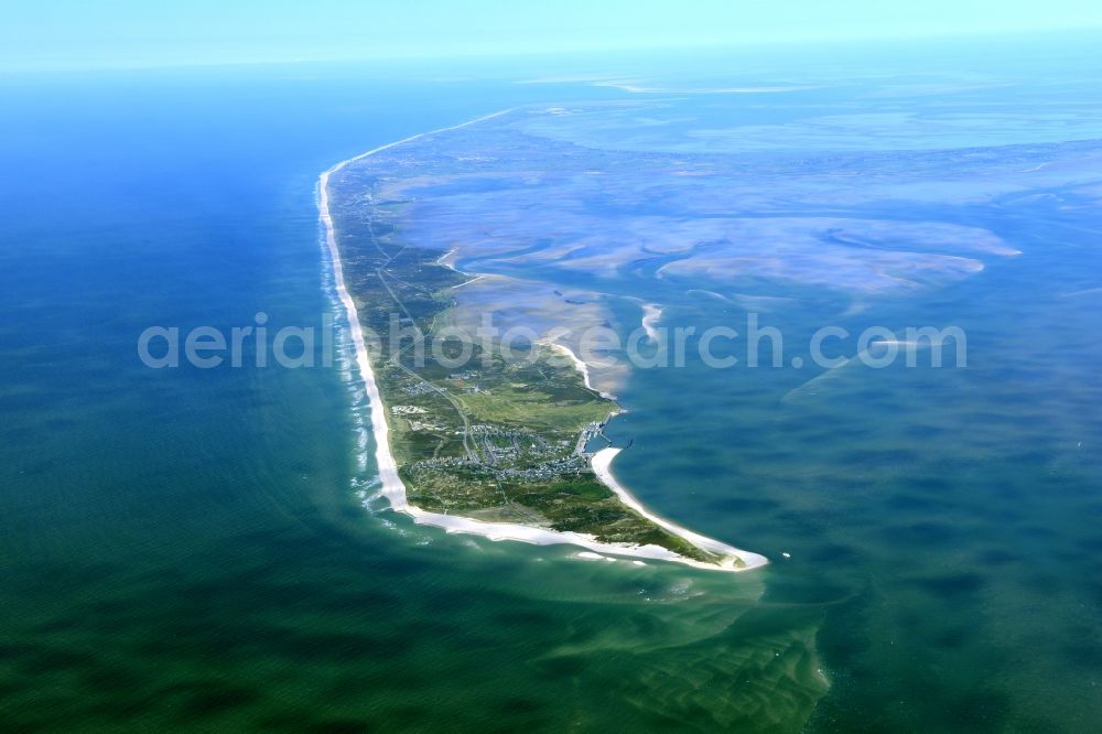 Hörnum (Sylt) from the bird's eye view: Coastal area of the Nordsee - Island in Hoernum (Sylt) in the state Schleswig-Holstein