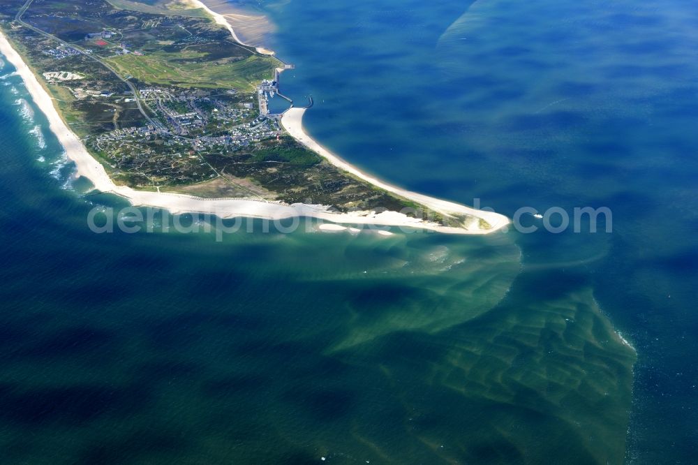 Aerial image Hörnum (Sylt) - Coastal area of the Nordsee - Island in Hoernum (Sylt) in the state Schleswig-Holstein