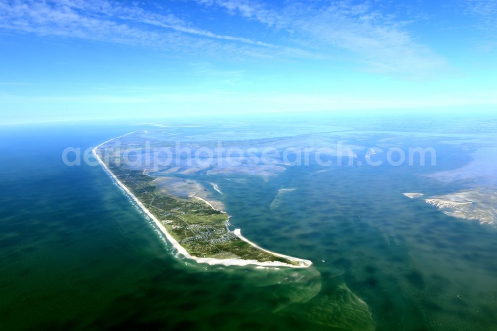 Aerial photograph Hörnum (Sylt) - Coastal area of the Nordsee - Island in Hoernum (Sylt) in the state Schleswig-Holstein