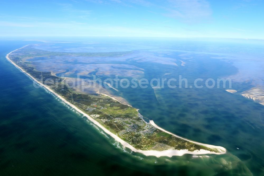 Hörnum (Sylt) from above - Coastal area of the Nordsee - Island in Hoernum (Sylt) in the state Schleswig-Holstein