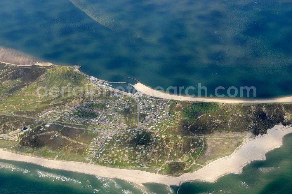 Aerial image Hörnum (Sylt) - Coastal area of the Nordsee - Island in Hoernum (Sylt) in the state Schleswig-Holstein