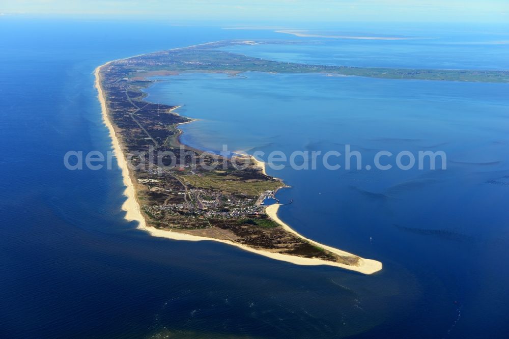 Aerial photograph Hörnum (Sylt) - Coastal area of the Nordsee - Island in Hoernum (Sylt) in the state Schleswig-Holstein