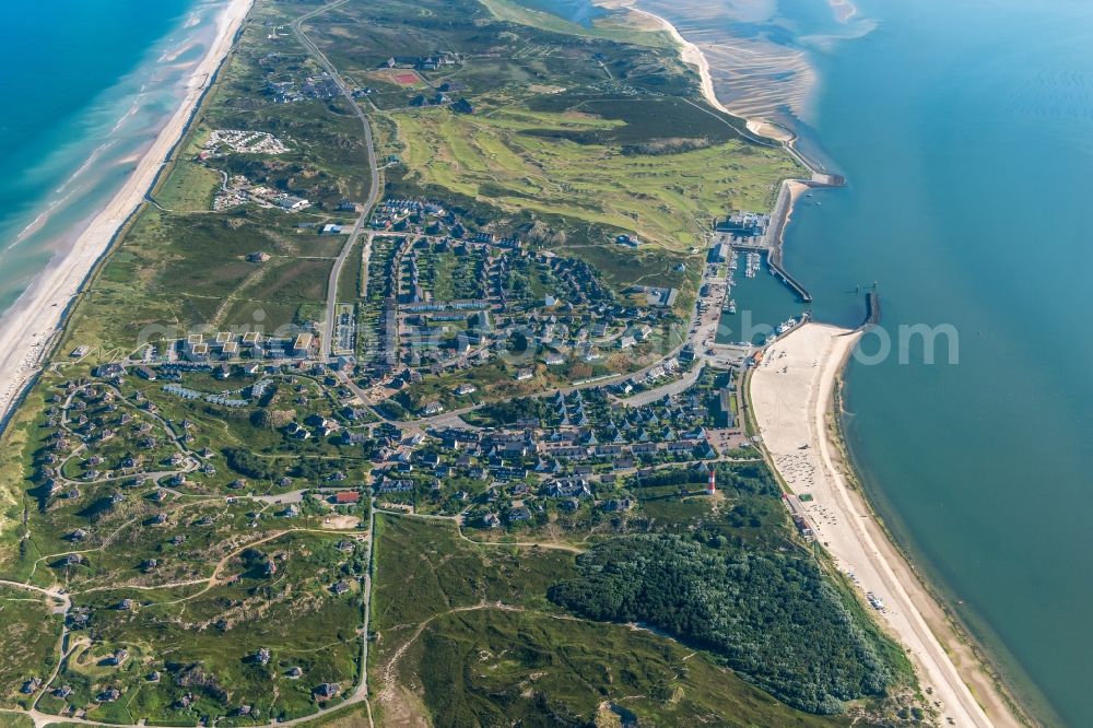 Aerial photograph Hörnum (Sylt) - Coastal area of the Nordsee - Island in Hoernum (Sylt) in the state Schleswig-Holstein