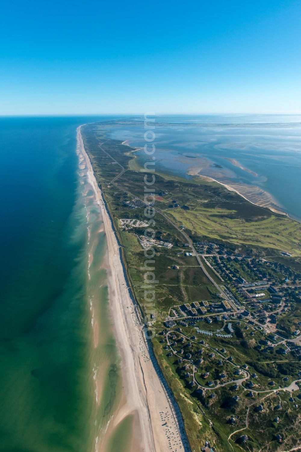 Hörnum (Sylt) from above - Coastal area of the Nordsee - Island in Hoernum (Sylt) in the state Schleswig-Holstein