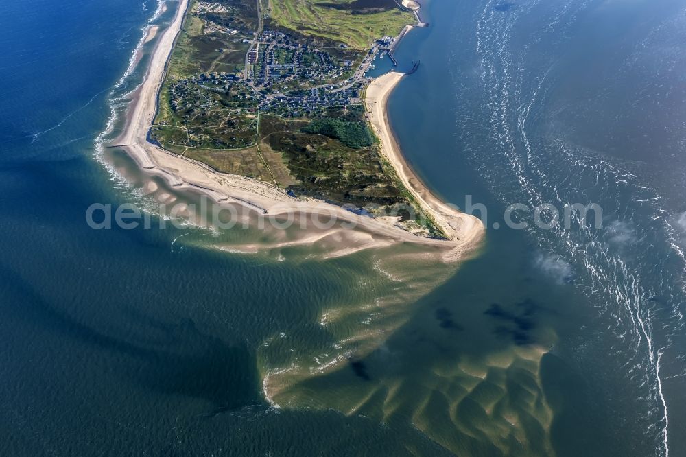 Hörnum (Sylt) from above - Coastal area of the Nordsee - Island in Hoernum (Sylt) in the state Schleswig-Holstein