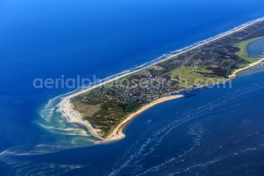 Hörnum (Sylt) from the bird's eye view: Coastal area of the Nordsee - Island in Hoernum (Sylt) in the state Schleswig-Holstein