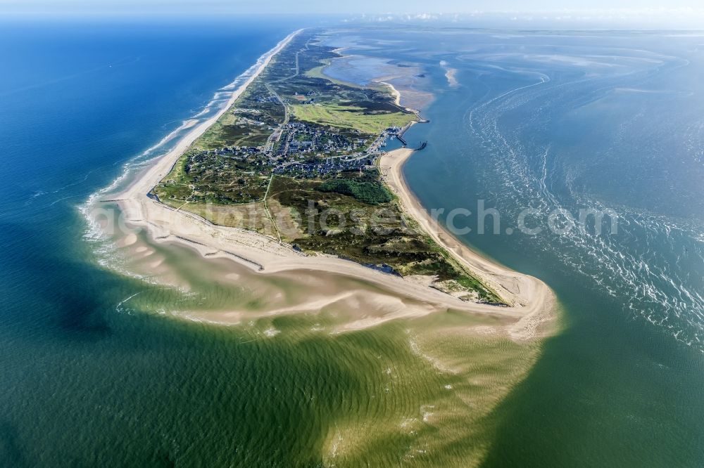 Aerial image Hörnum (Sylt) - Coastal area of the Nordsee - Island in Hoernum (Sylt) in the state Schleswig-Holstein