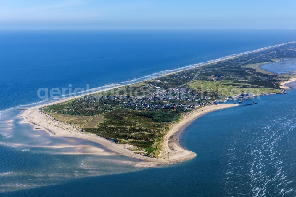 Aerial photograph Hörnum (Sylt) - Coastal area of the Nordsee - Island in Hoernum (Sylt) in the state Schleswig-Holstein