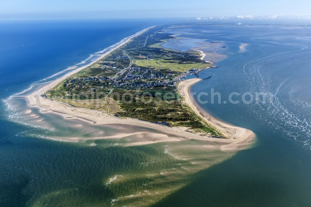 Hörnum (Sylt) from above - Coastal area of the Nordsee - Island in Hoernum (Sylt) in the state Schleswig-Holstein