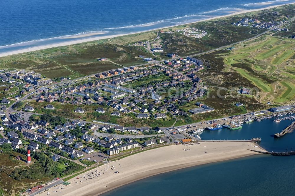 Hörnum (Sylt) from the bird's eye view: Coastal area of the Nordsee - Island in Hoernum (Sylt) in the state Schleswig-Holstein