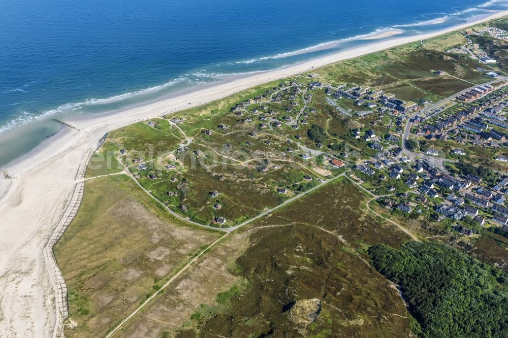 Aerial photograph Hörnum (Sylt) - Coastal area of the Nordsee - Island in Hoernum (Sylt) in the state Schleswig-Holstein