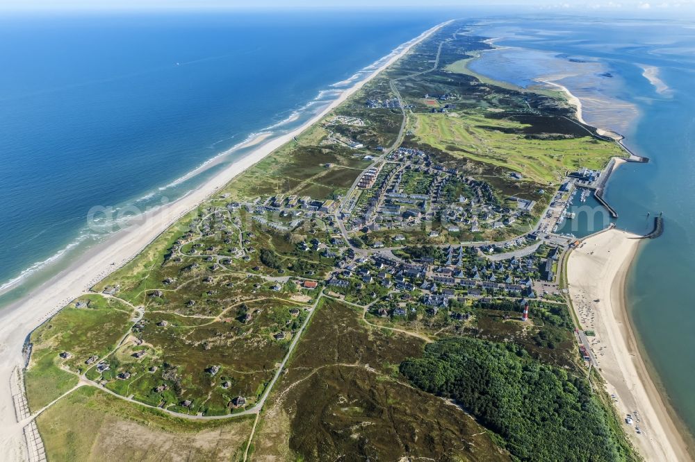 Hörnum (Sylt) from above - Coastal area of the Nordsee - Island in Hoernum (Sylt) in the state Schleswig-Holstein