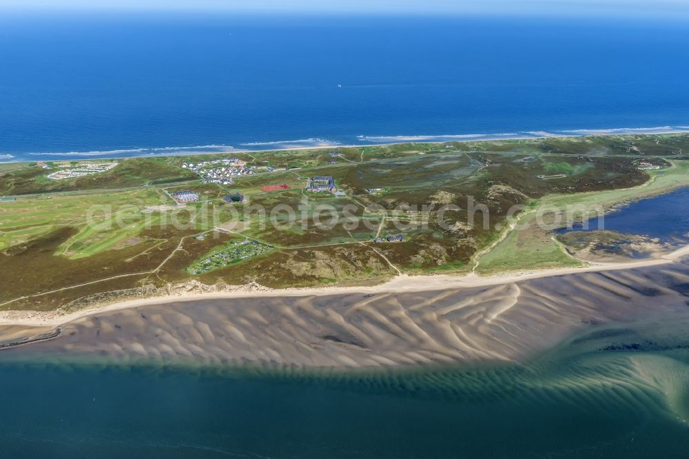 Aerial image Hörnum (Sylt) - Coastal area of the Nordsee - Island in Hoernum (Sylt) in the state Schleswig-Holstein