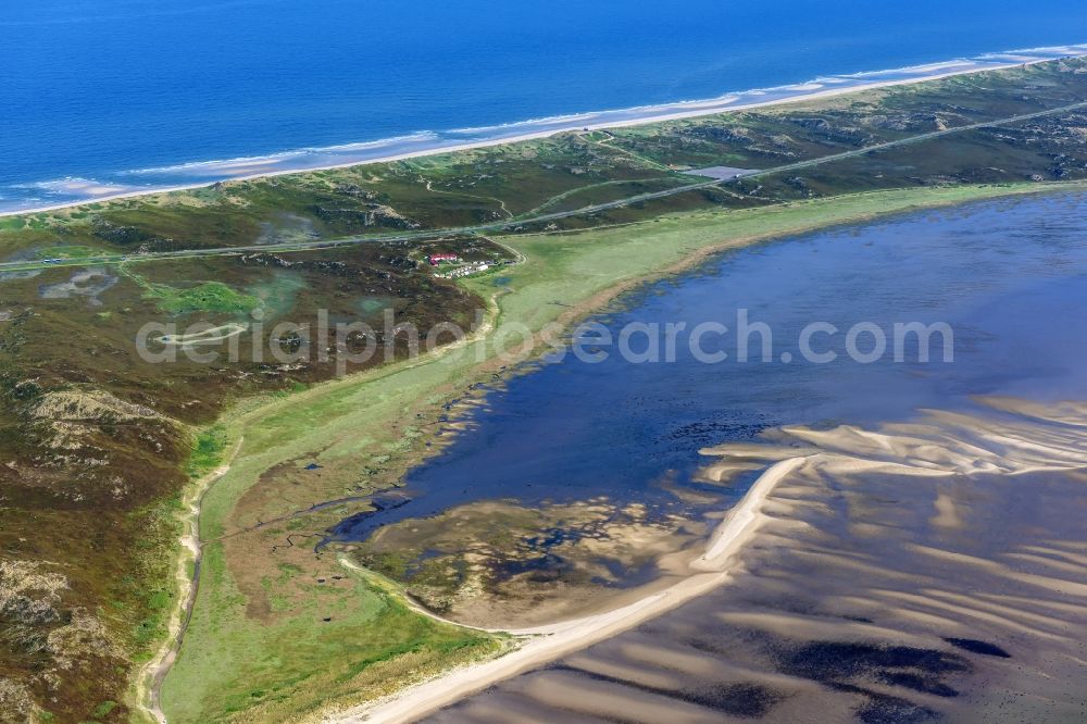 Aerial photograph Hörnum (Sylt) - Coastal area of the Nordsee - Island in Hoernum (Sylt) in the state Schleswig-Holstein