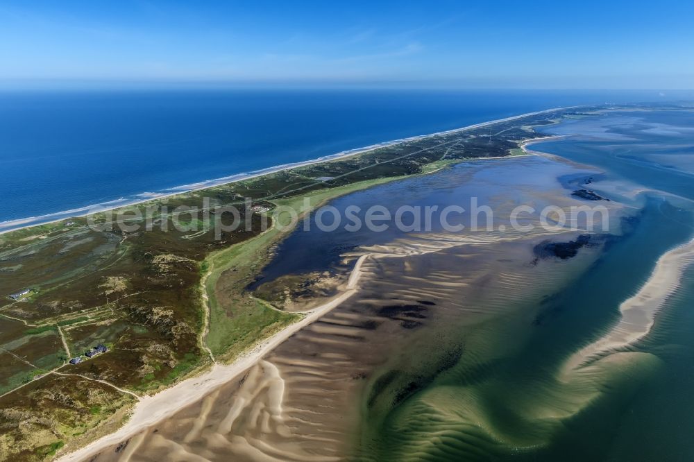 Hörnum (Sylt) from above - Coastal area of the Nordsee - Island in Hoernum (Sylt) in the state Schleswig-Holstein