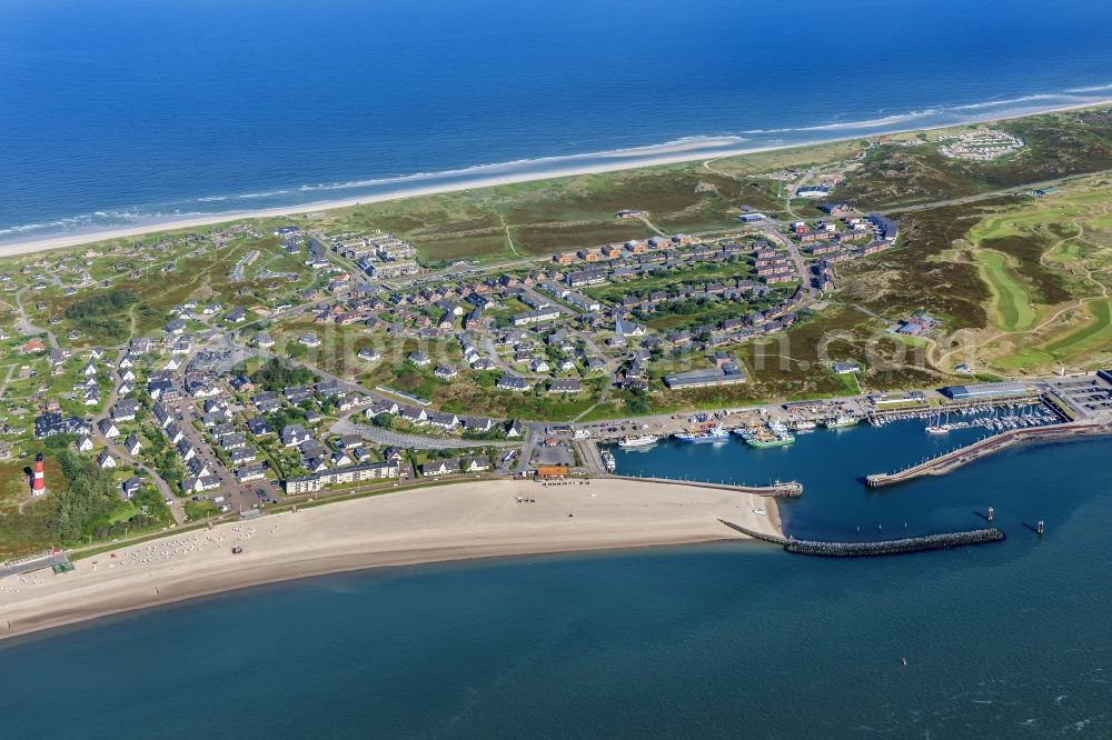 Aerial photograph Hörnum (Sylt) - Coastal area of the Nordsee - Island in Hoernum (Sylt) in the state Schleswig-Holstein