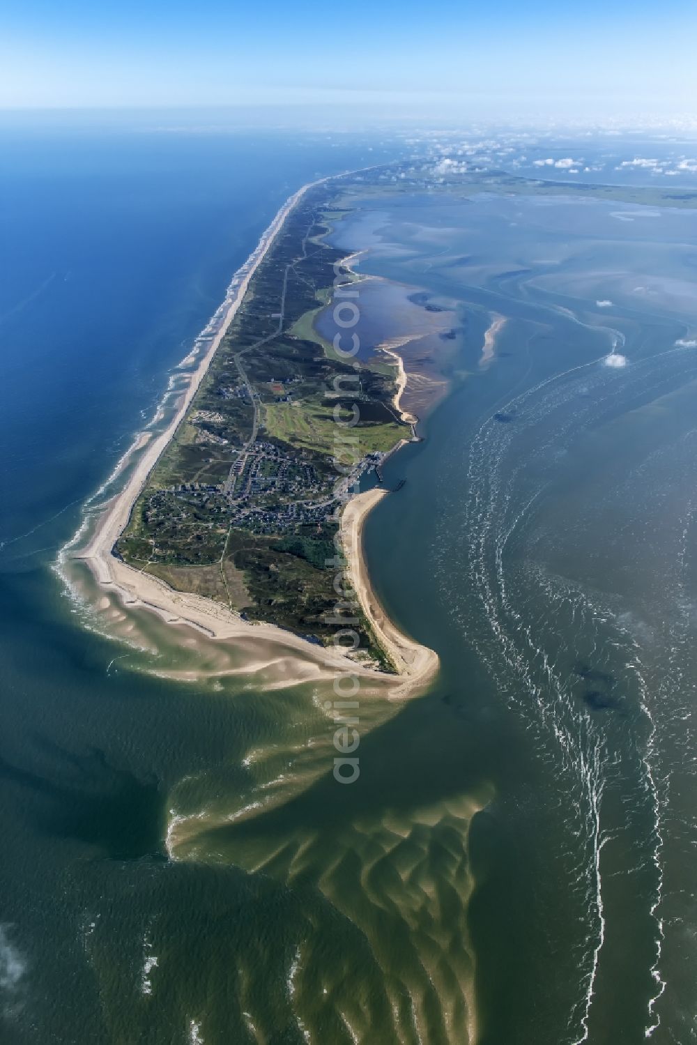 Hörnum (Sylt) from above - Coastal area of the Nordsee - Island in Hoernum (Sylt) in the state Schleswig-Holstein