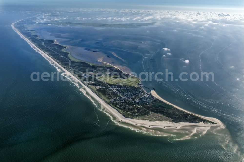 Aerial image Hörnum (Sylt) - Coastal area of the Nordsee - Island in Hoernum (Sylt) in the state Schleswig-Holstein