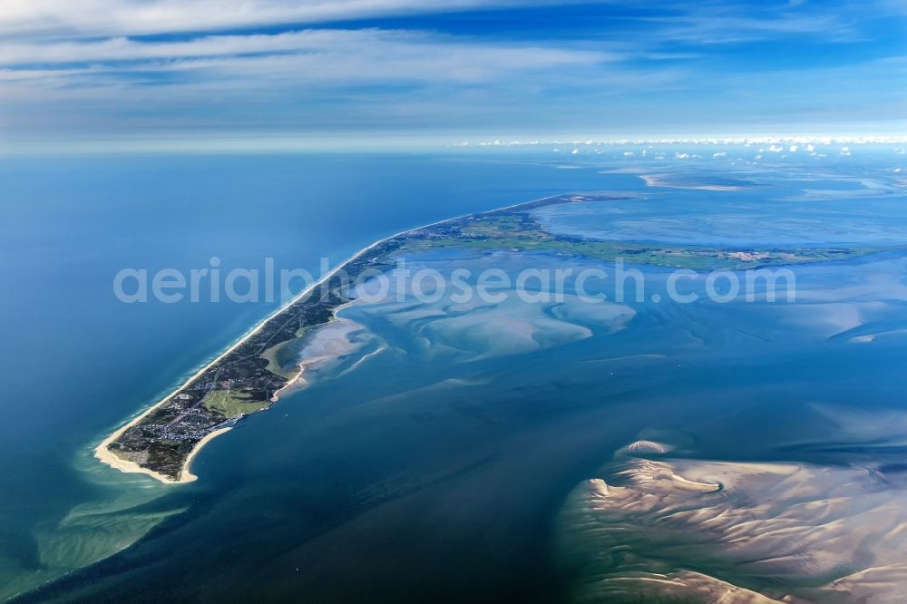 Aerial photograph Hörnum (Sylt) - Coastal area of the Nordsee - Island in Hoernum (Sylt) in the state Schleswig-Holstein