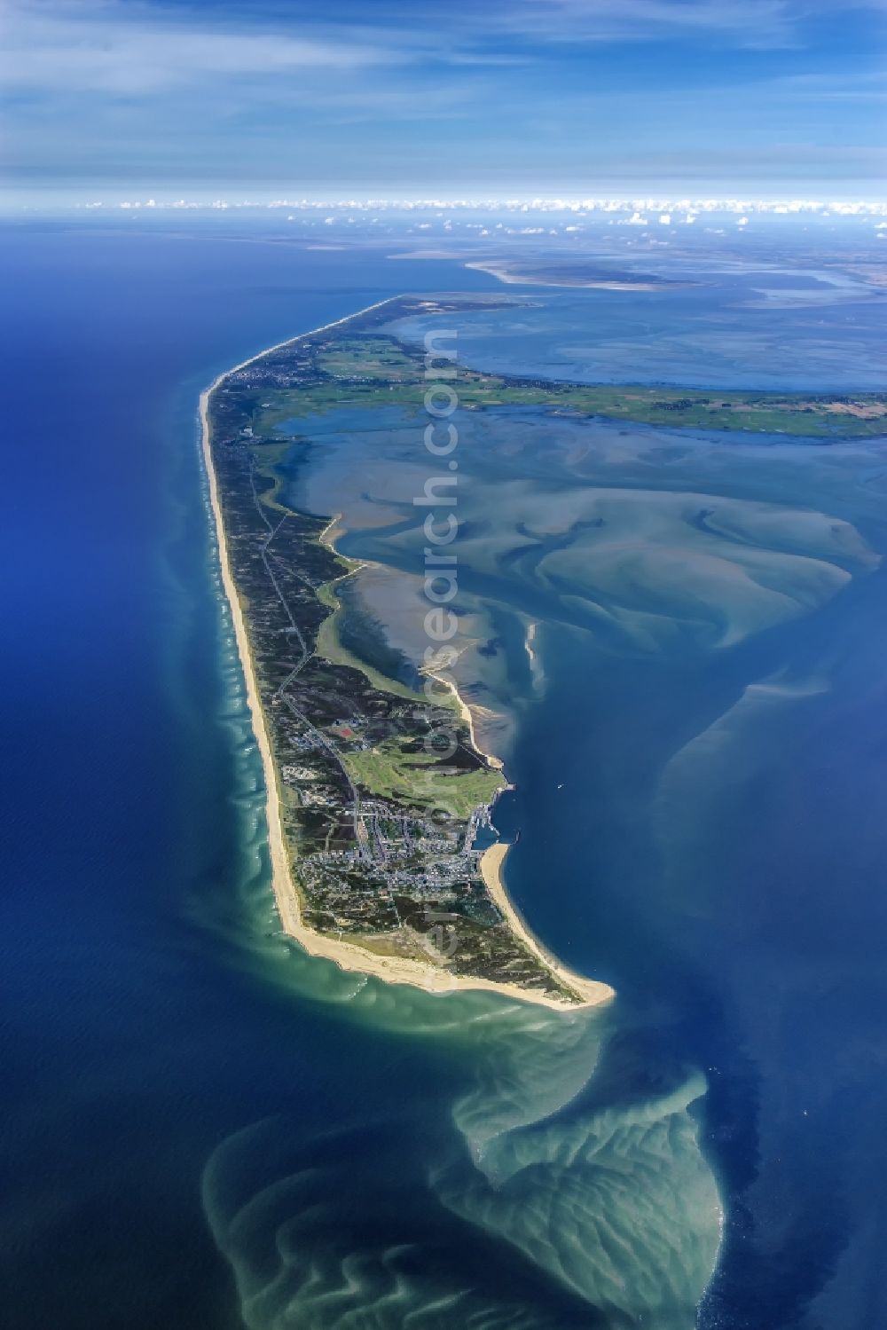 Hörnum (Sylt) from the bird's eye view: Coastal area of the Nordsee - Island in Hoernum (Sylt) in the state Schleswig-Holstein