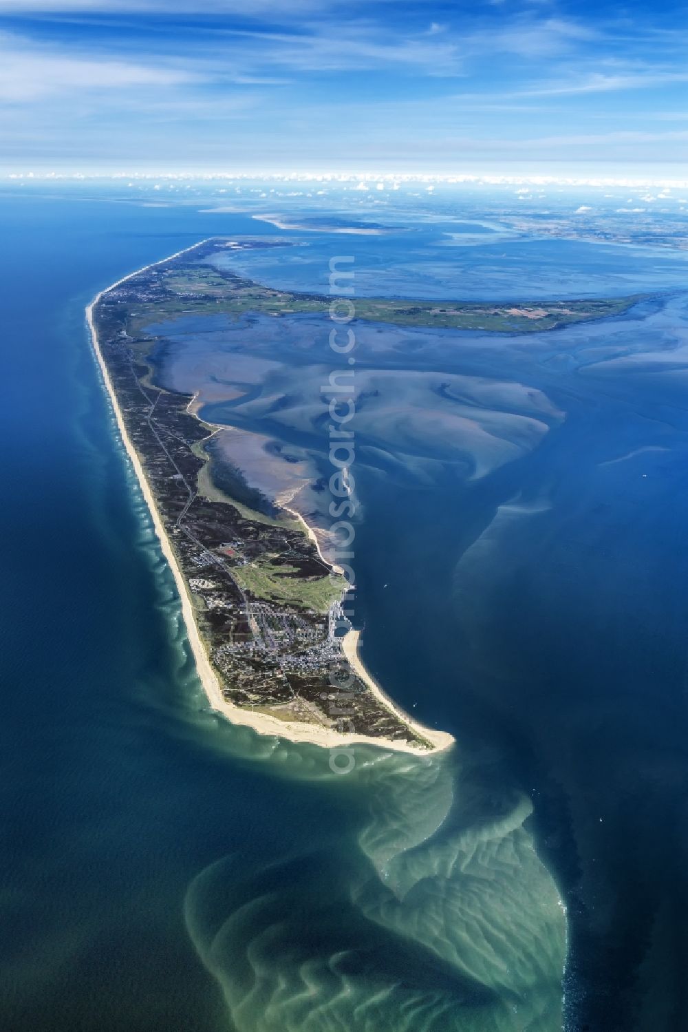 Aerial image Hörnum (Sylt) - Coastal area of the Nordsee - Island in Hoernum (Sylt) in the state Schleswig-Holstein