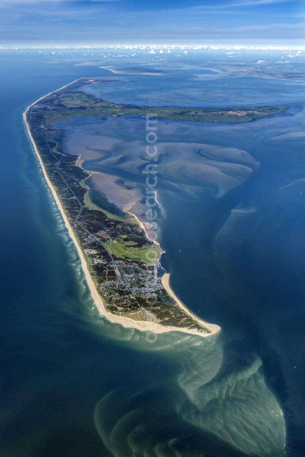 Aerial photograph Hörnum (Sylt) - Coastal area of the Nordsee - Island in Hoernum (Sylt) in the state Schleswig-Holstein