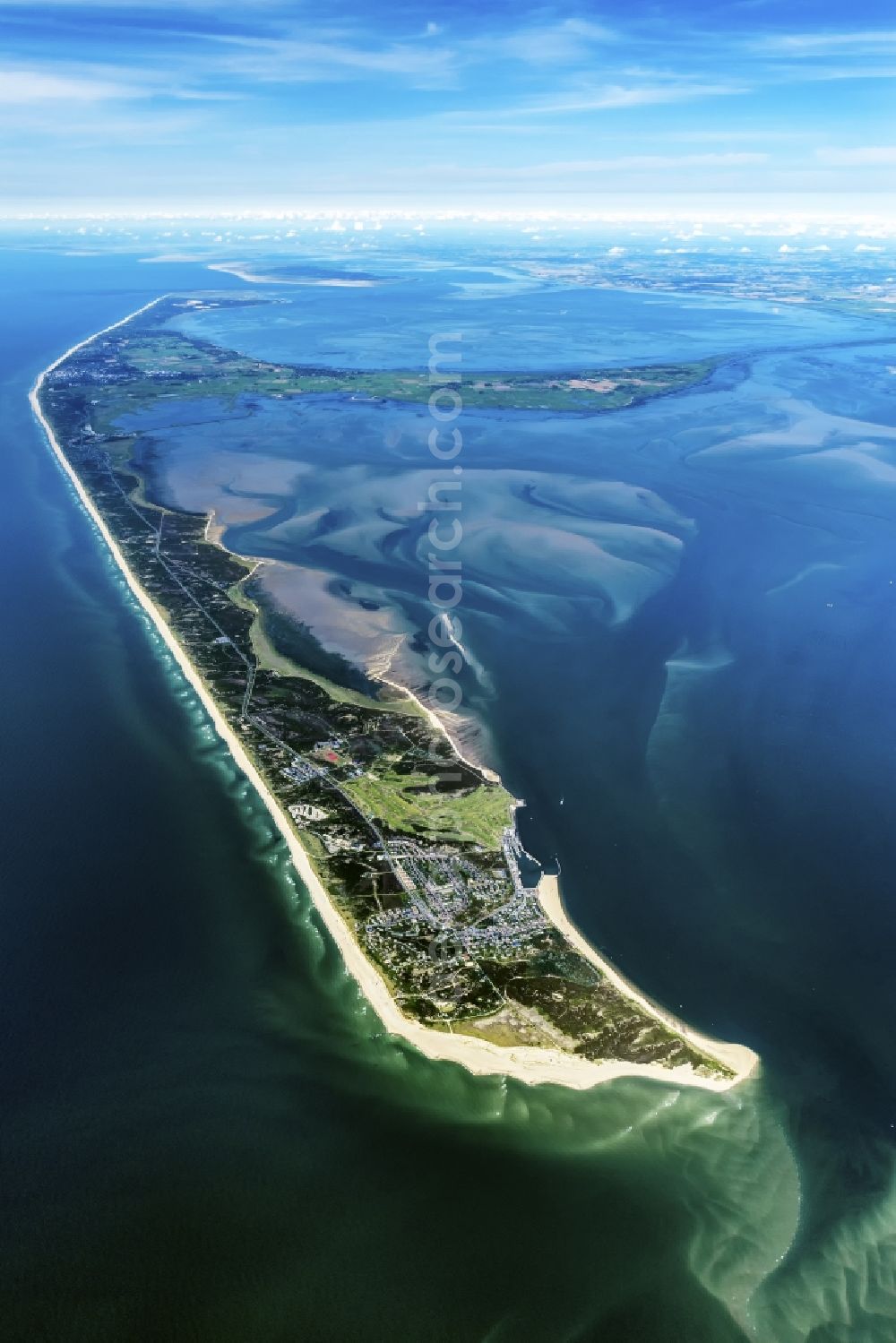 Hörnum (Sylt) from the bird's eye view: Coastal area of the Nordsee - Island in Hoernum (Sylt) in the state Schleswig-Holstein