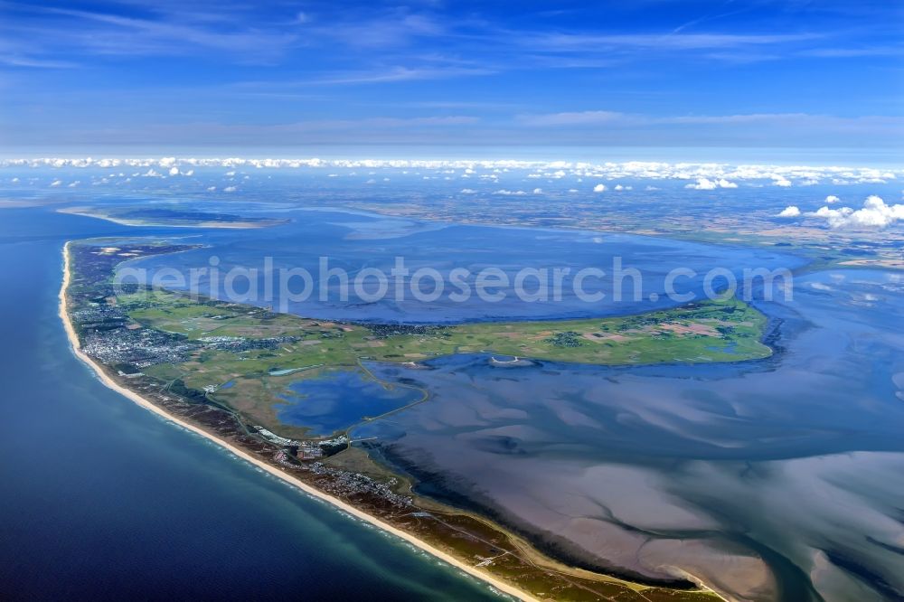 Aerial image Hörnum (Sylt) - Coastal area of the Nordsee - Island in Hoernum (Sylt) in the state Schleswig-Holstein