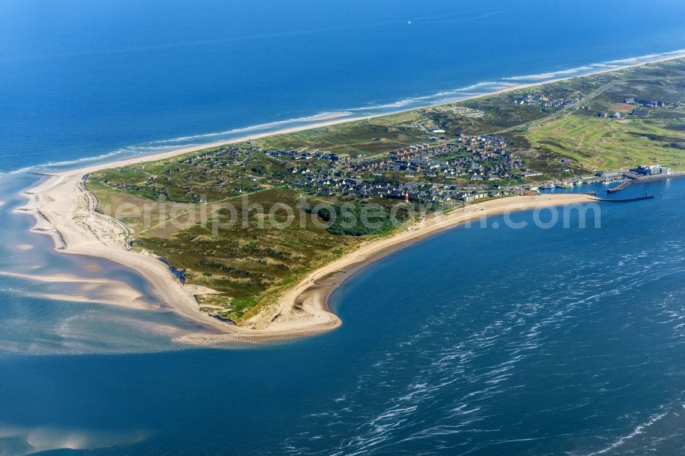 Hörnum (Sylt) from above - Coastal area of the Nordsee - Island in Hoernum (Sylt) in the state Schleswig-Holstein