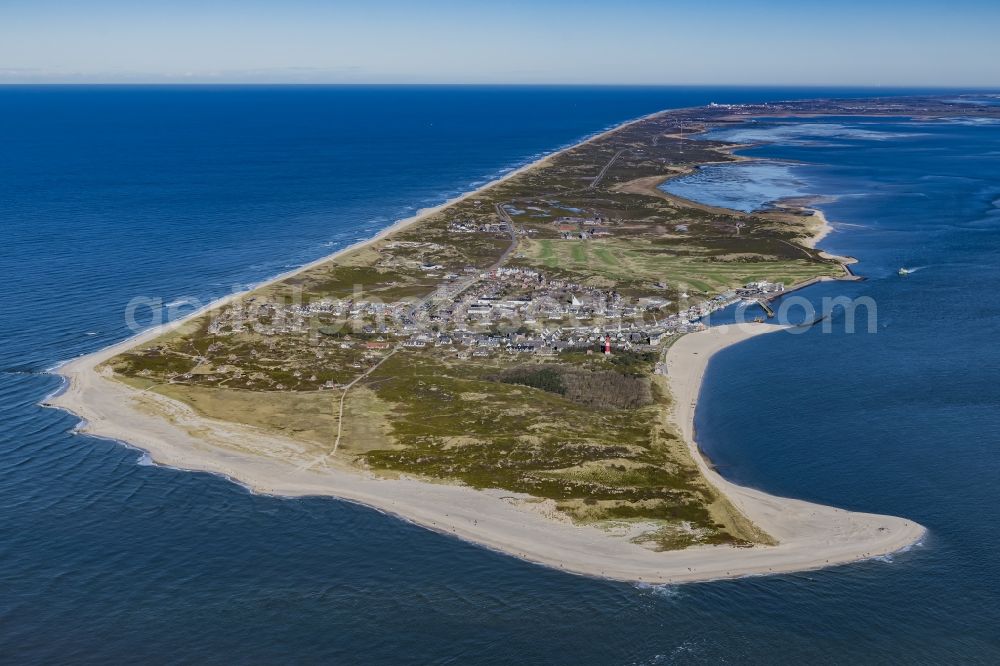 Aerial image Hörnum (Sylt) - Coastal area of the Nordsee - Island in Hoernum (Sylt) in the state Schleswig-Holstein