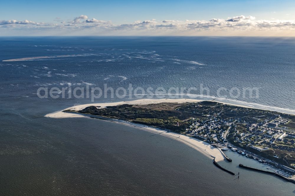 Hörnum (Sylt) from the bird's eye view: Coastal area of the Nordsee - Island in Hoernum (Sylt) in the state Schleswig-Holstein