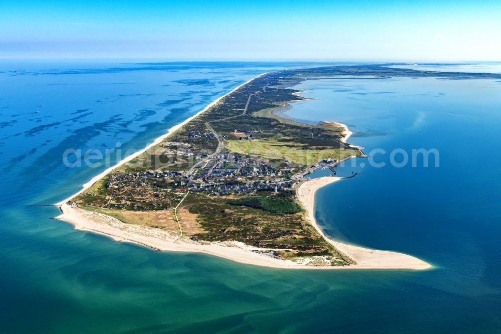 Hörnum (Sylt) from above - Coastal area of the Nordsee - Island in Hoernum (Sylt) in the state Schleswig-Holstein