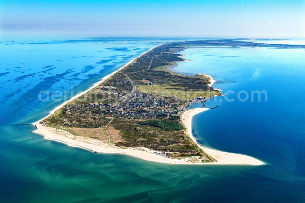 Aerial photograph Hörnum (Sylt) - Coastal area of the Nordsee - Island in Hoernum (Sylt) in the state Schleswig-Holstein