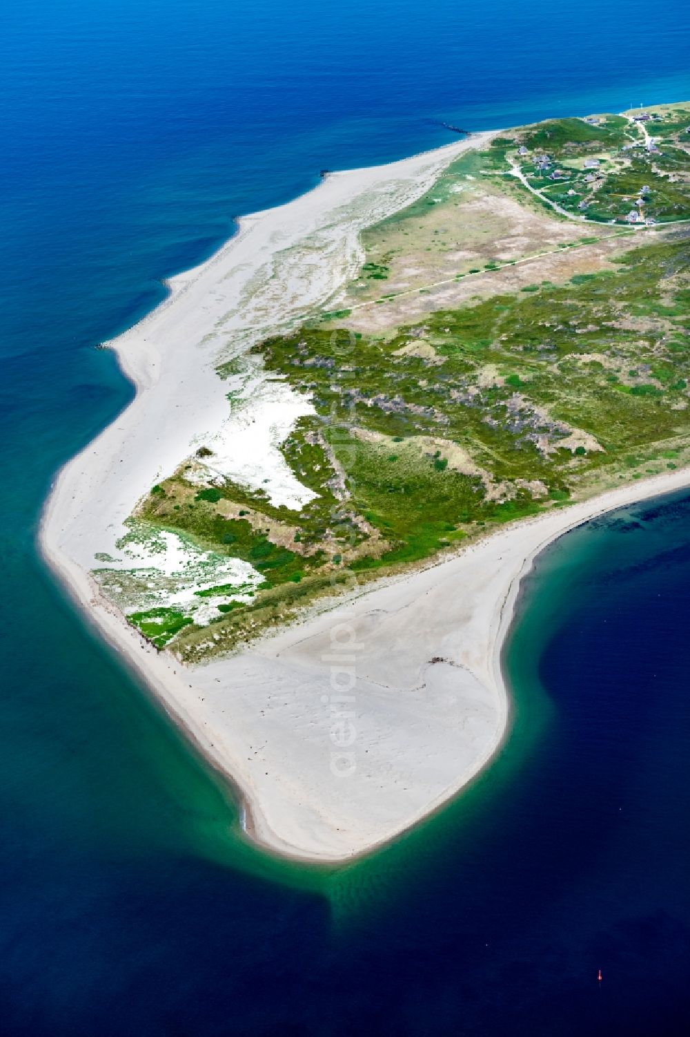 Hörnum (Sylt) from the bird's eye view: Coastal area of the Nordsee - Island in Hoernum (Sylt) in the state Schleswig-Holstein