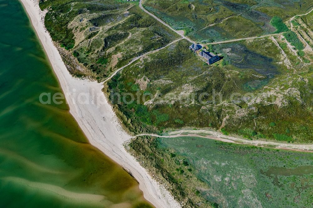 Aerial image Hörnum (Sylt) - Coastal area of a??a??the North Sea island in Hoernum (Sylt) in the state of Schleswig-Holstein. Schleswig Holstein Society for Youth Care Institutions e.V