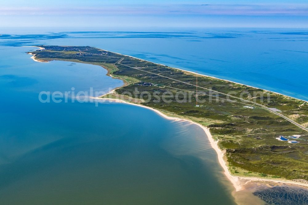 Hörnum (Sylt) from above - Coastal area of the Nordsee - Island in Hoernum (Sylt) in the state Schleswig-Holstein