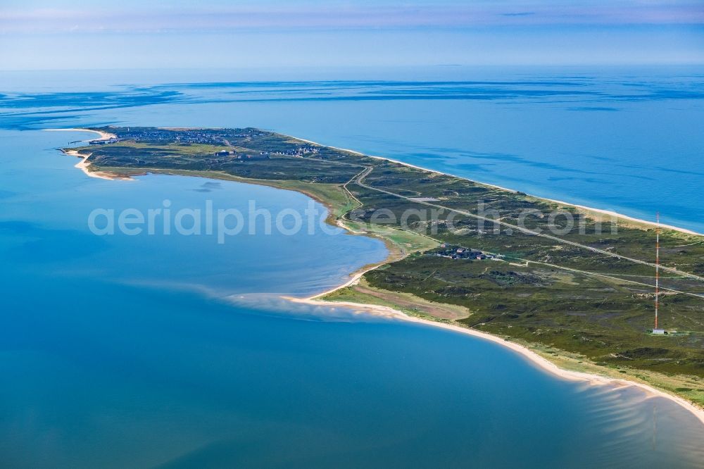 Hörnum (Sylt) from the bird's eye view: Coastal area of the Nordsee - Island in Hoernum (Sylt) in the state Schleswig-Holstein