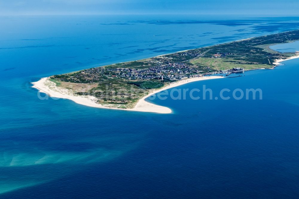 Hörnum (Sylt) from the bird's eye view: Coastal area of the Nordsee - Island in Hoernum (Sylt) in the state Schleswig-Holstein