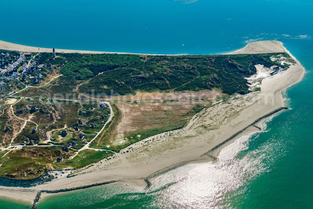 Aerial photograph Hörnum (Sylt) - Coastal area of the Nordsee - Island in Hoernum (Sylt) in the state Schleswig-Holstein