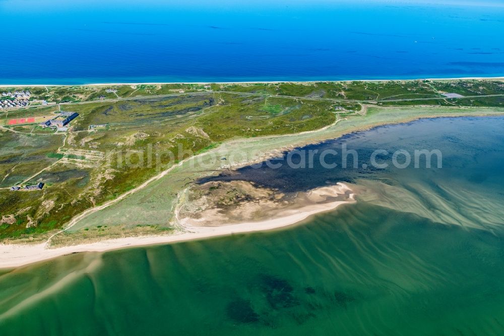 Aerial image Hörnum (Sylt) - Coastal area of the Nordsee - Island in Hoernum (Sylt) in the state Schleswig-Holstein