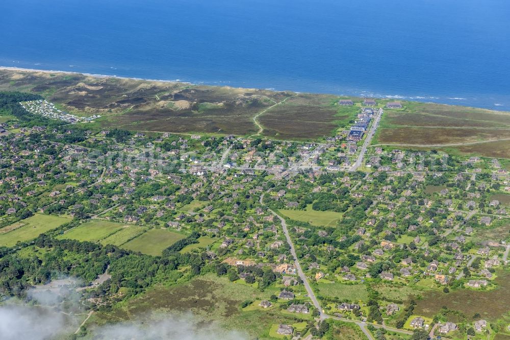 Aerial image Kampen (Sylt) - Coastal area of the North Sea - Island in Kampen (Sylt) in the state Schleswig-Holstein