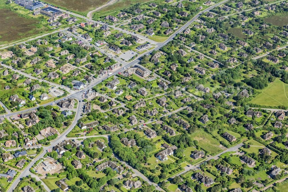 Kampen (Sylt) from above - Coastal area of the North Sea - Island in Kampen (Sylt) in the state Schleswig-Holstein