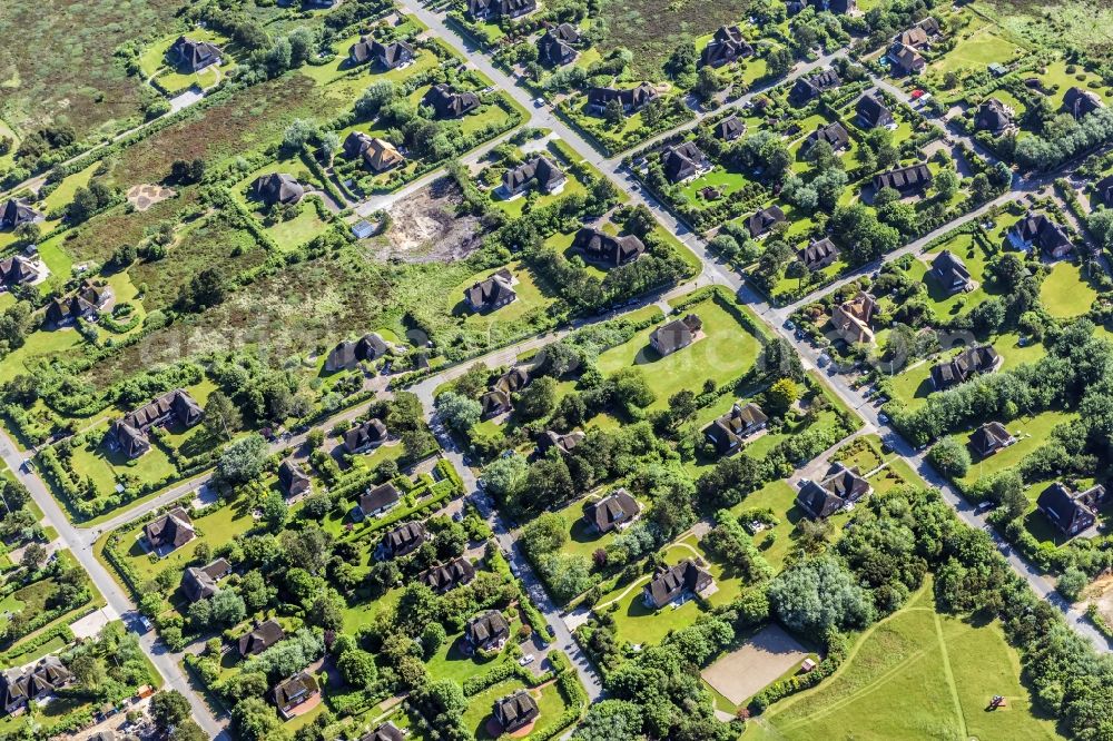 Kampen (Sylt) from above - Coastal area of the North Sea - Island in Kampen (Sylt) in the state Schleswig-Holstein