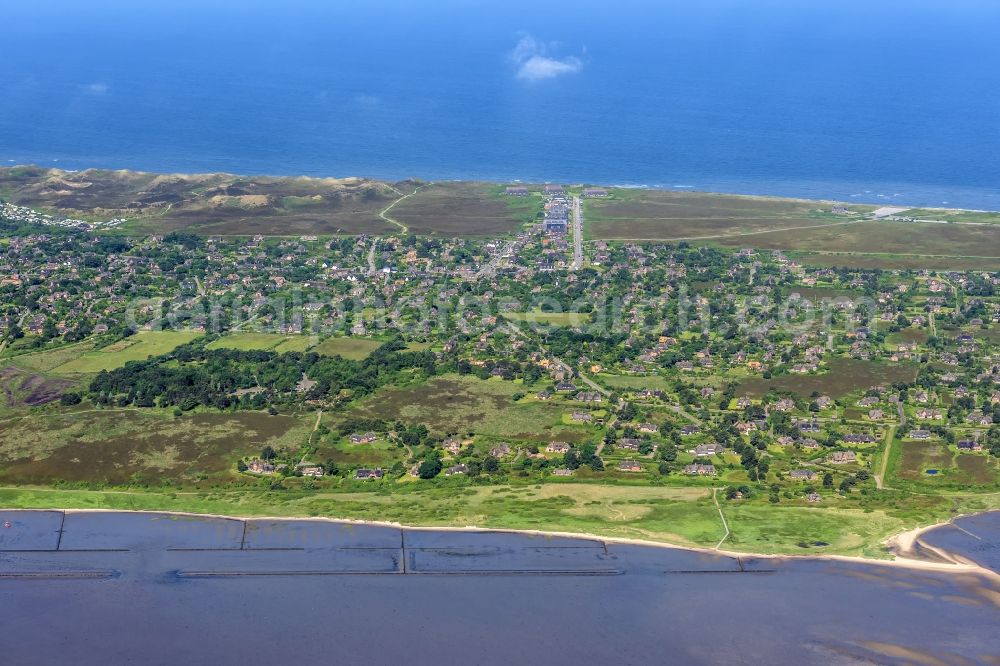 Aerial photograph Kampen (Sylt) - Coastal area of the North Sea - Island in Kampen (Sylt) in the state Schleswig-Holstein