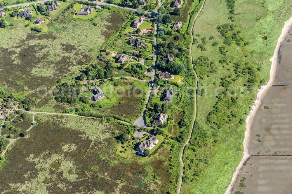 Aerial image Kampen (Sylt) - Coastal area of the North Sea - Island in Kampen (Sylt) in the state Schleswig-Holstein