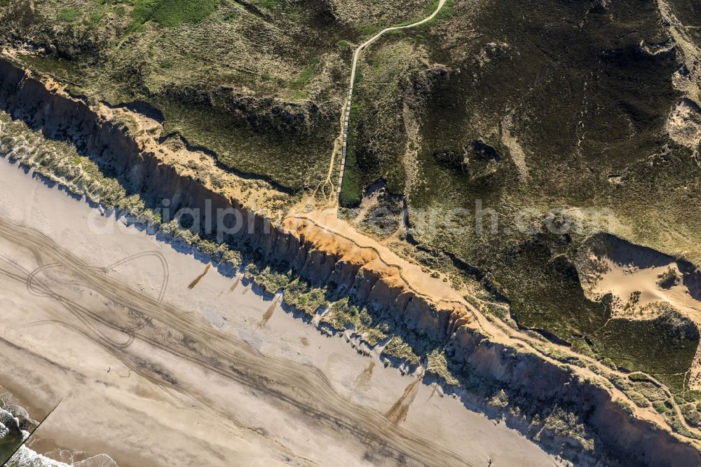 Kampen (Sylt) from above - Coastal area of the North Sea - Island in Kampen (Sylt) in the state Schleswig-Holstein