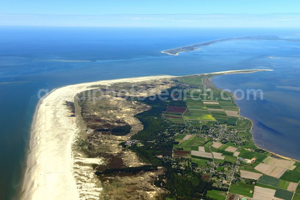 Nebel from above - Coastal area of the Nordsee - Island in Nebel in the state Schleswig-Holstein