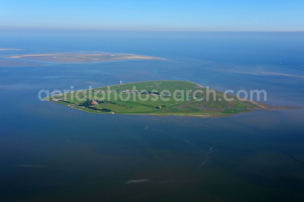 Aerial photograph Insel Neuwerk - Coastal area of North Sea - Island in Insel Neuwerk in the state Lower Saxony, Germany